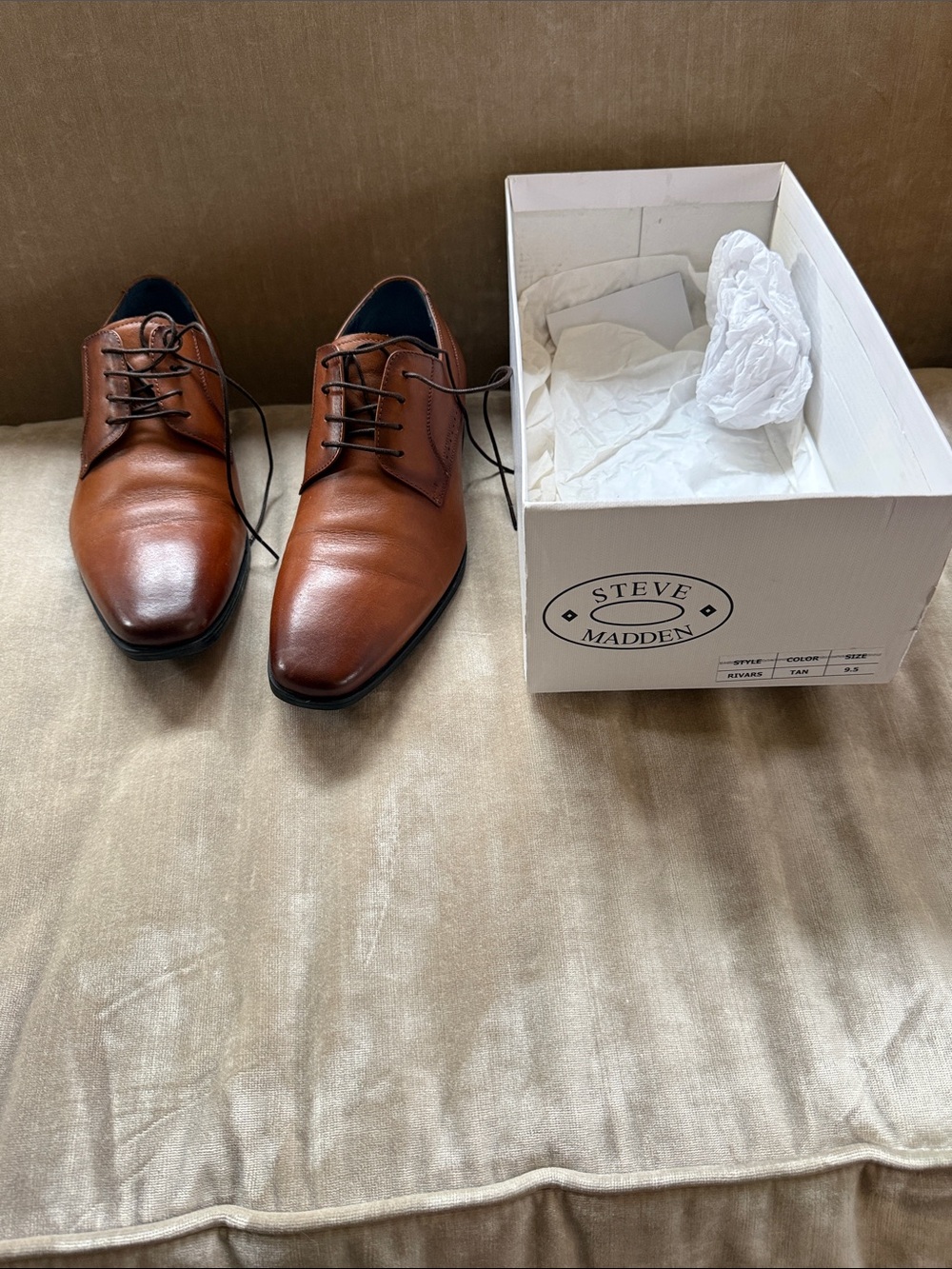 Steve Madden Brown Leather Derby Dress Shoes